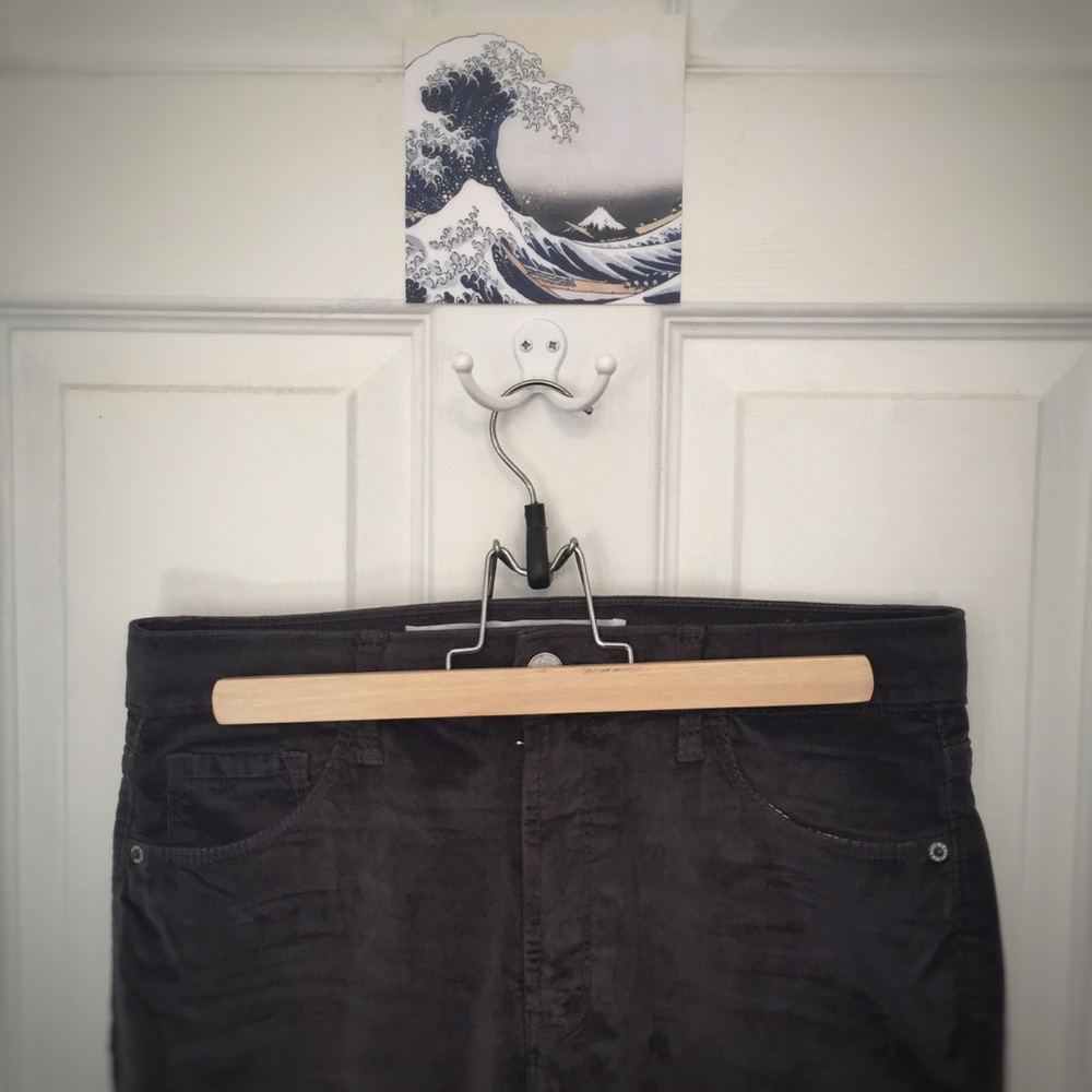 NWOT Charcoal High-Rise VELVET Pants